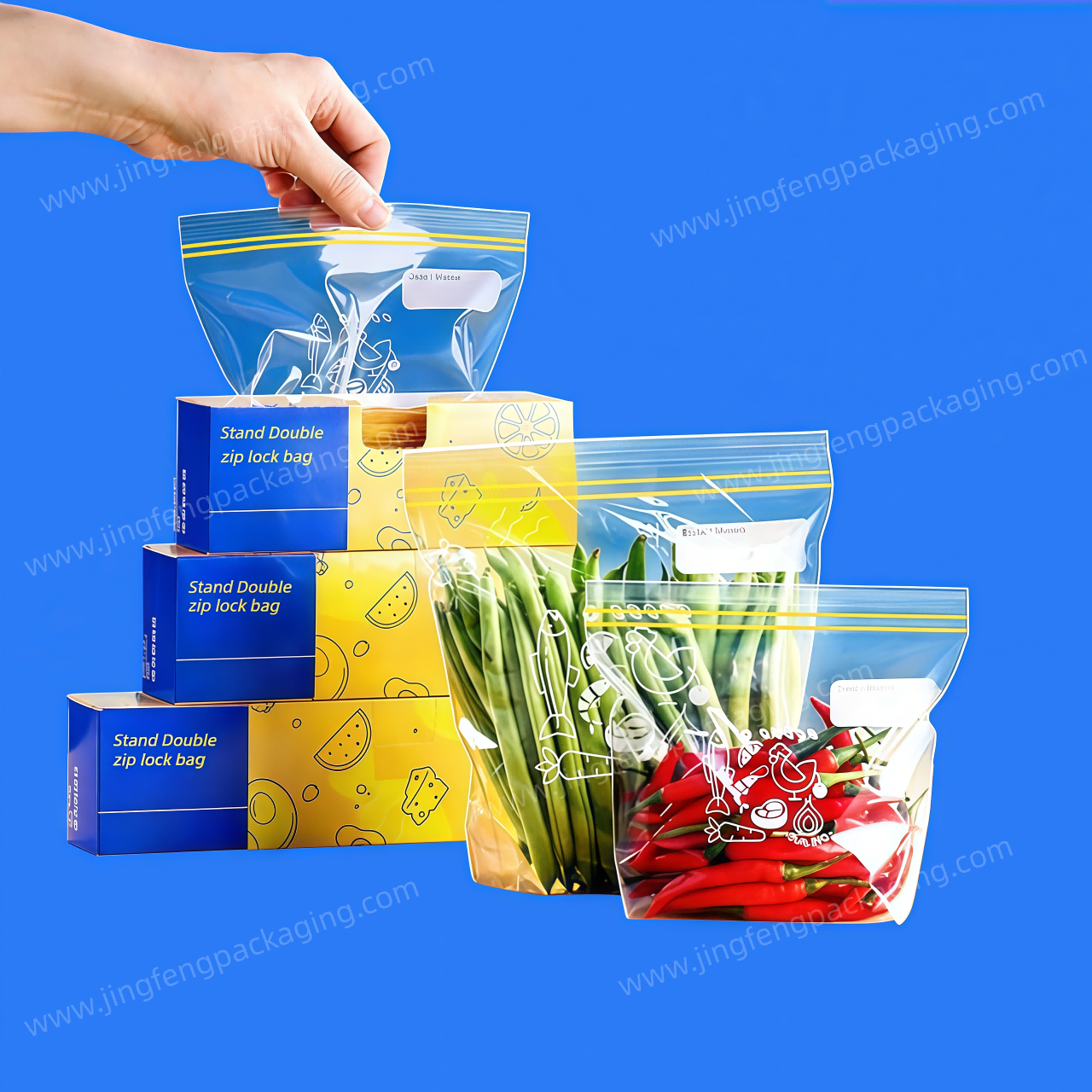 Stand-Up Double Zipper Bag