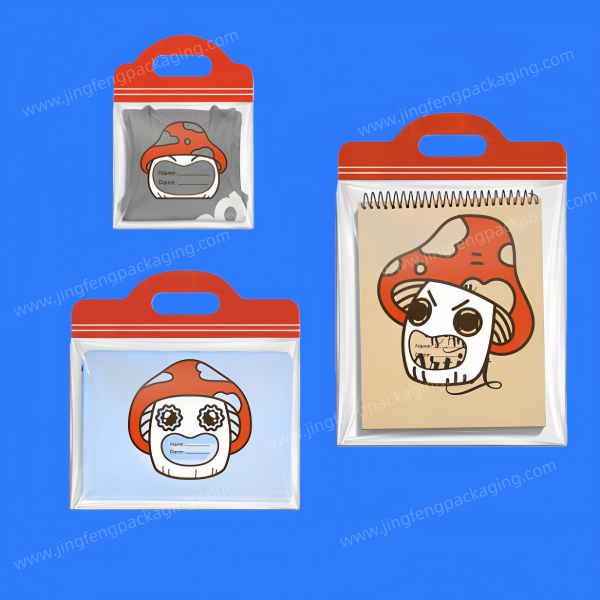 Double Zipper Bag With Die Cut Opening